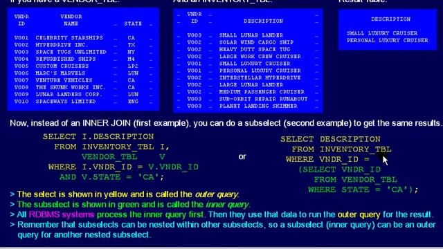 SQL 126 Subselects or How do Subselects work? смотреть онлайн