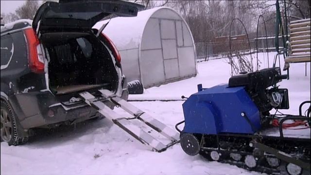 Мототолкач Лидер в багажнике. смотреть онлайн