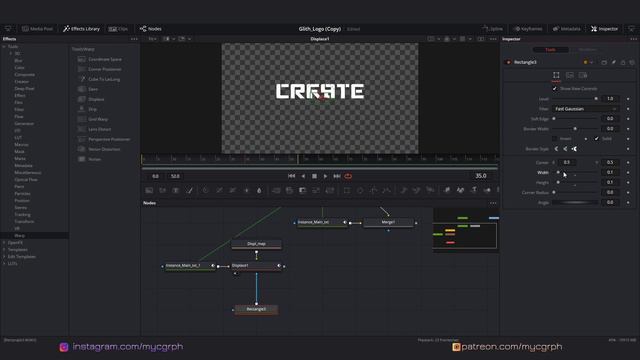 Glitch text| Fusion_davinci resolve|#instans#displase#textmodificator смотреть онлайн