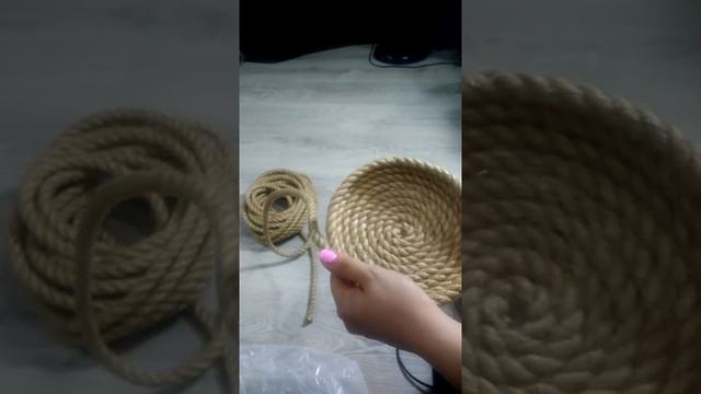 Корзинка своими руками из джутовой веревки смотреть онлайн