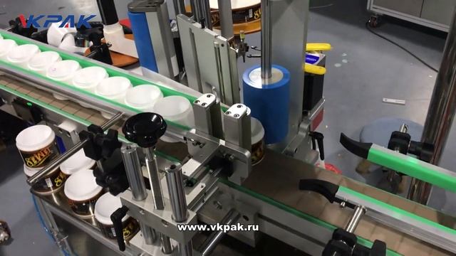 Автоматический этикетировщик, Этикетировочная машина для косметических пластиковых банок смотреть онлайн