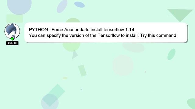 PYTHON : Force Anaconda to install tensorflow 1.14 смотреть онлайн