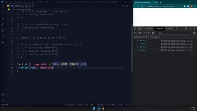 13- For of Loop and Arrays (Modern JavaScript - ES6 & Beyond) смотреть онлайн