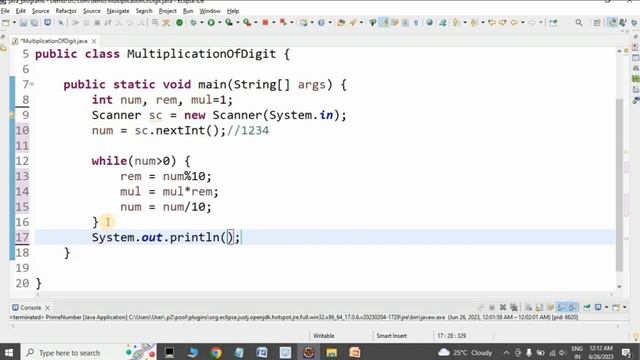Java Program to Print Multiplication of a Digit of a Number #productofdigit смотреть онлайн