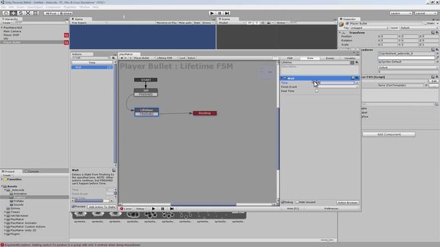 ASTEROIDS with Playmaker (Unity3D) - part 2/9 - Raumschiff Schießen смотреть онлайн
