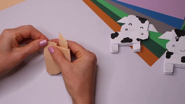 DIY Оригами Корова, Бык и Телёнок. Простые поделки из бумаги смотреть онлайн