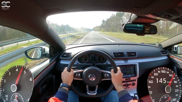 VW Passat CC R36 3.6L VR6 299HP (2014) - Autobahn Top Speed Drive POV смотреть онлайн
