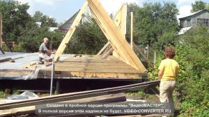 Поднятие каркасной стены лебедкой