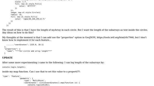 GIS: How can I add dynamic text/properties to a GeoJSON multipoint on each individual feature? смотреть онлайн