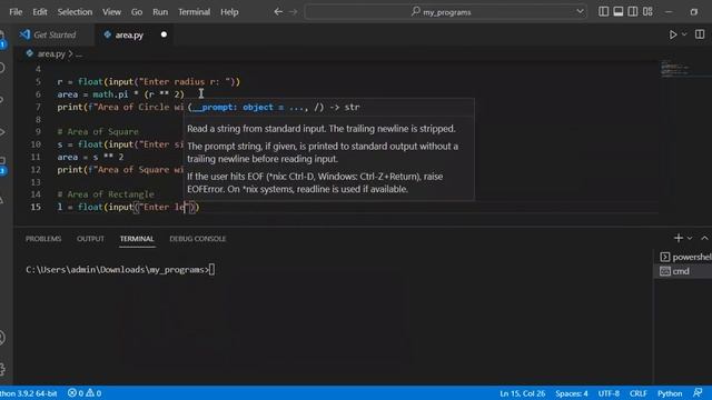 Area of Circle, Square & Rectangle | Python Programming - Leisure Codes смотреть онлайн
