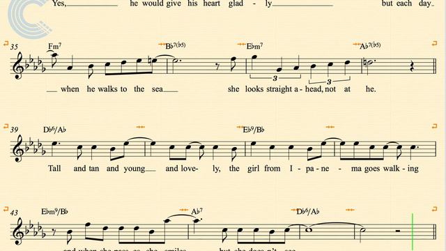 Violin - Girl from Ipanema - Stan Getz - Sheet Music, Chords, & Vocals смотреть онлайн