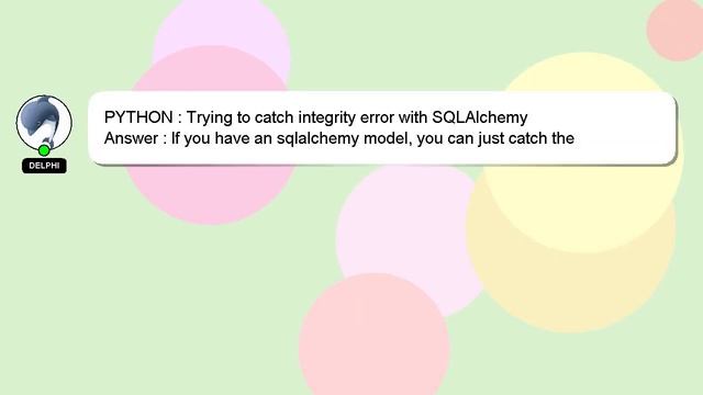PYTHON : Trying to catch integrity error with SQLAlchemy смотреть онлайн