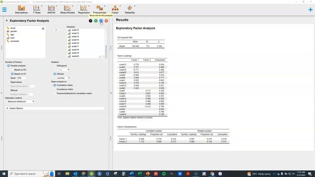 Exploratory Factor Analysis EFA and Principal Components Analysis PCA in JASP смотреть онлайн