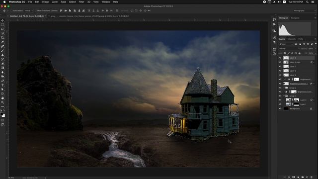 How to create matte painting in photoshop !! Old HOUSE !! Manipulation Effect смотреть онлайн