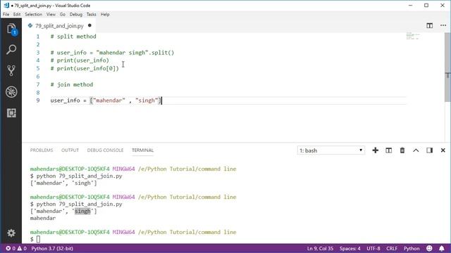 #79 Split and join method in python // Complete Python tutorial(2020)? смотреть онлайн