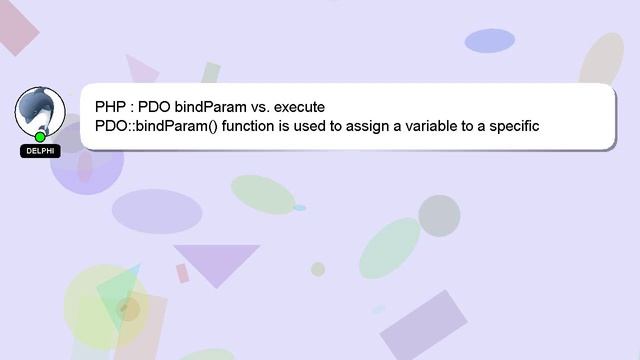 PHP : PDO bindParam vs. execute смотреть онлайн