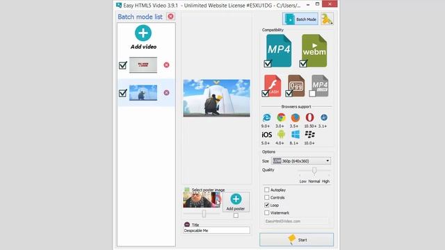 How-to: Easy HTML5 Video - Batch Mode! смотреть онлайн