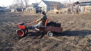 Испытание Мотоблока на жигулевских колесах.