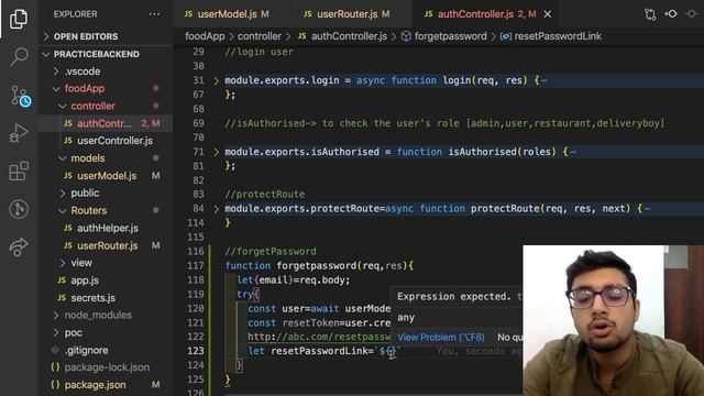 Implementing Forget & Reset Password Functions | Part-3|  Learn Backend Development In Hindi