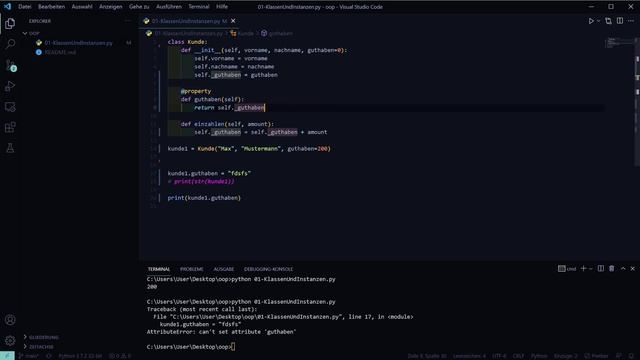 Objektorientierte Programmierung mit Python - Getters & Settings (@Property Decorator) смотреть онлайн