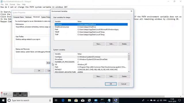 HowTo edit environment variables In Windows 10 смотреть онлайн