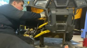 Замена передних амортизаторов на квадроцикле!