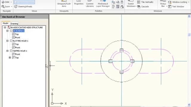 Autocad Mechanical: Associative Hide - Using Structure (Part 1) смотреть онлайн