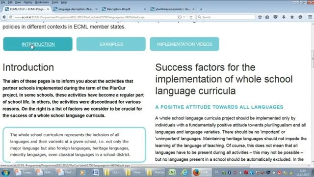 ECMLConference WS4 Langdescriptors/CLIL/PlurCur смотреть онлайн