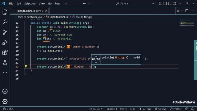 Factorial of Each Number ( 1 - n ) using Java Program | Java Program | @CodeWithAvi смотреть онлайн