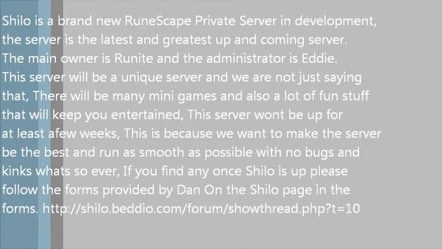 Shilo RuneScape Private Server in development смотреть онлайн