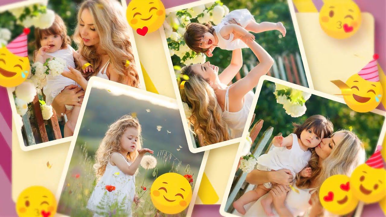 Слайд-шоу детское "Эмодзи 2". Пример. Поздравление, презентация, монтаж видео на заказ.