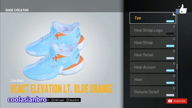 NBA Shoe Creator JORDAN REACT ELEVATION LIGHT BLUE ORANGE PE BAM ADEBAYO / BRADLEY BEAL / NBA 2K21 смотреть онлайн