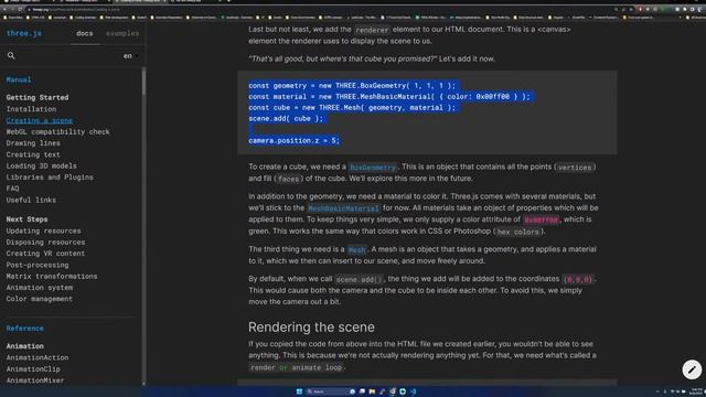 Part 1: Exploring Three.js | Reading docs смотреть онлайн