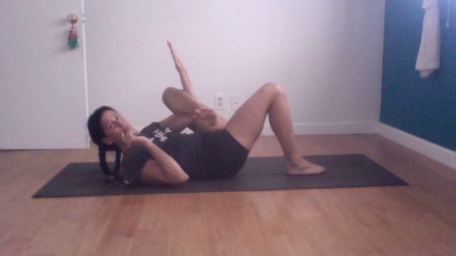 Yoga Legs Behind Head (Yoga Nidrasana) - Shana Meyerson YOGAthletica