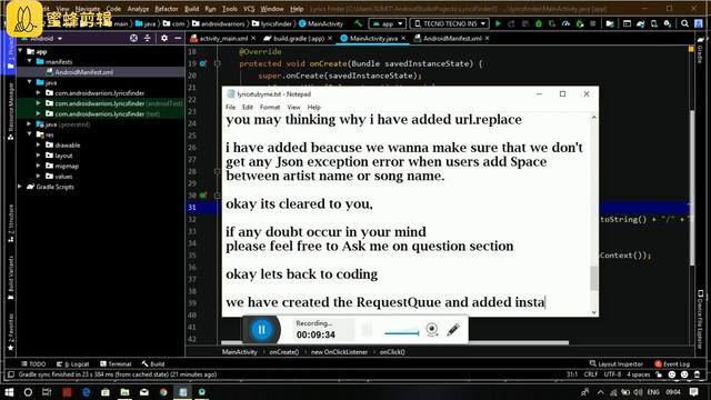 Make Lyrics finder app in Android Studio- #2 coding part-2 смотреть онлайн