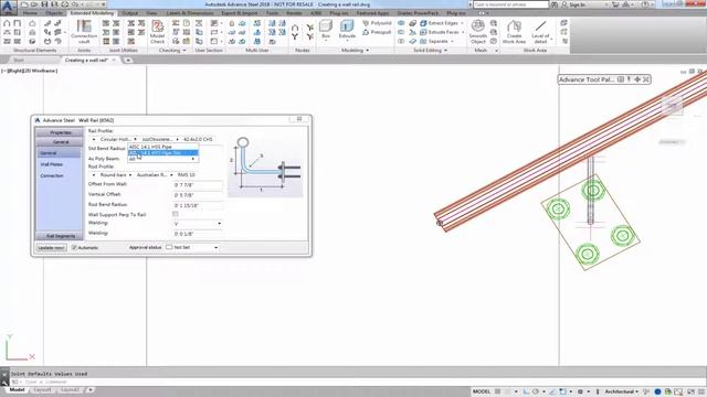 Advance Steel 2018 How to create a handrail to an existing stair and anchor it to a Concrete Wall смотреть онлайн