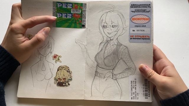 обзор на скетчбук | Sketchbook Tour 2021-2023 | геншин и мои персонажи