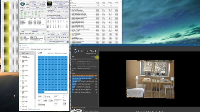 AMD EPYC 7702 64 Core CPU Cinebench R20 Test Run смотреть онлайн