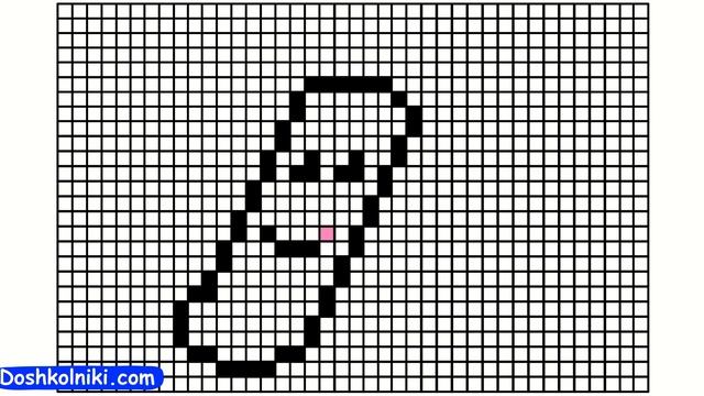 Как рисовать Кавайный Баклажан по клеточкам. Урок рисования для детей по шагам легко и быстро смотреть онлайн