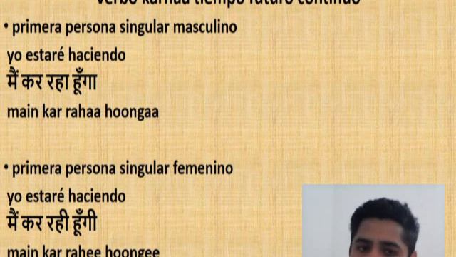 Hindi-Español (हिंदी- स्पेनिश) verbo karnaa tiempo futuro simple y futuro continuo смотреть онлайн