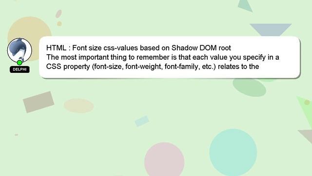 HTML : Font size css-values based on Shadow DOM root смотреть онлайн