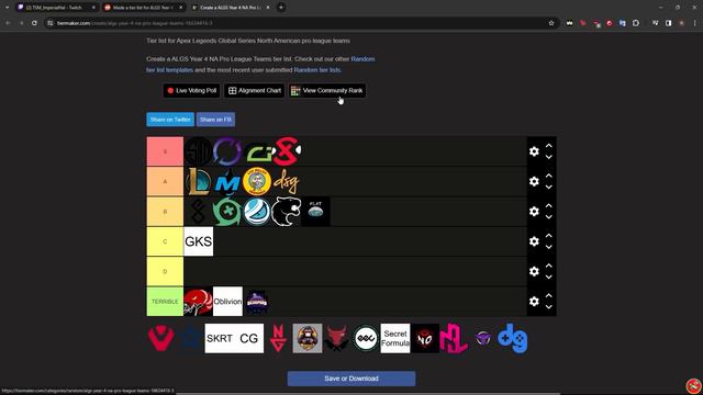 DZ Zer0 reveals his FINALIZED Apex Pro Tier List for Upcoming Year 4 ALGS Pro League! смотреть онлайн