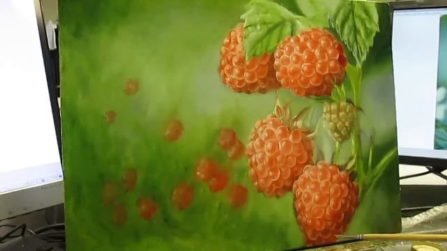 Пишем малинку. "Теория одной краски." Живопись маслом. смотреть онлайн