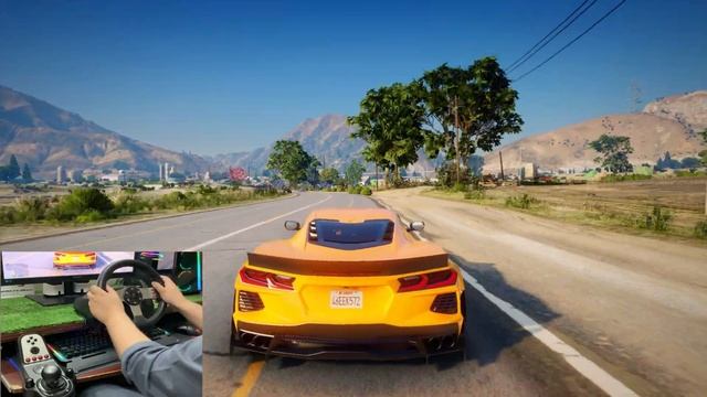 GTA 5 Chevrolet Corvette 2021 Driving With Logitech G27 смотреть онлайн