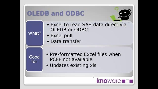 Hooking Up SAS and Excel - Part 10 - OLEDB or ODBC - by Colin Harris - Knoware смотреть онлайн