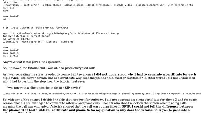 When secure calling with asterisk (SRTP), why are client certificates needed for SIP devices? смотреть онлайн