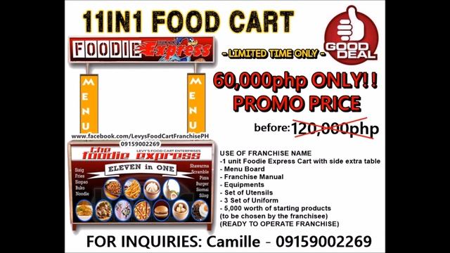 LEVY'S FOOD CART ENTERPRISES - FOR AS LOW AS 17,500php COMPLETE AND READY TO OPERATE! 09159002269 смотреть онлайн