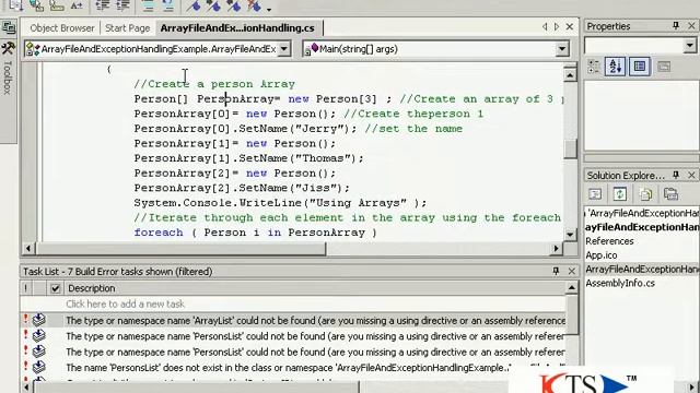 C# NET Array file and exception handling смотреть онлайн