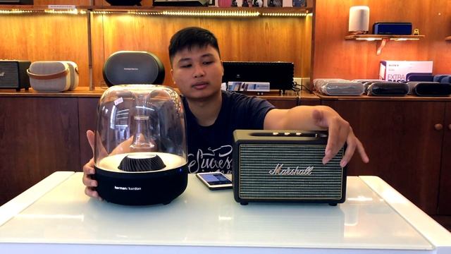 harman kardon aura plus vs marshall acton comparing sound - đánh giá aura plus vs marshall acton смотреть онлайн