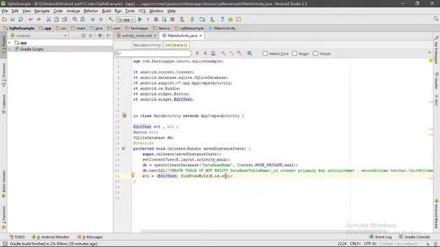 SQLite Database part2 insert into the table смотреть онлайн
